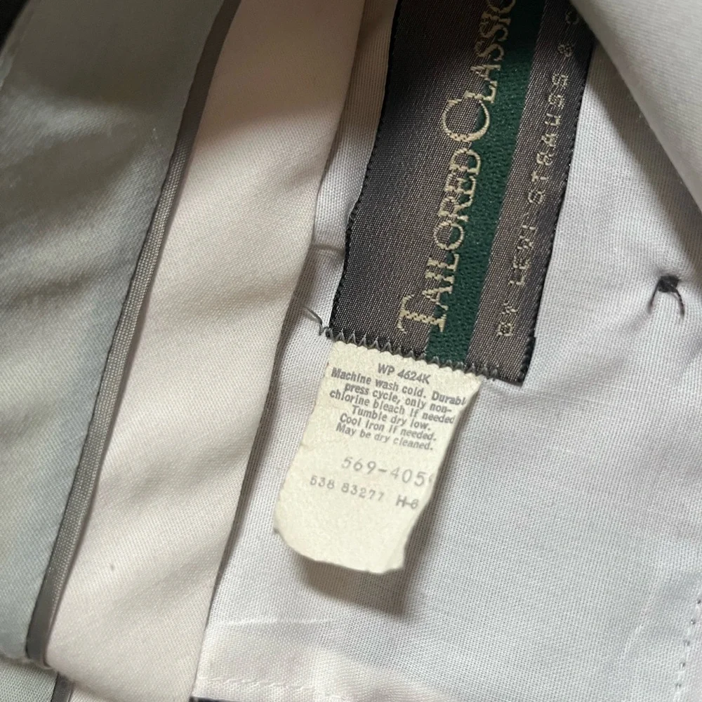 Vintage Tailored Classics by Levi Strauss Mens 36x30 Pants Flat Front Gray